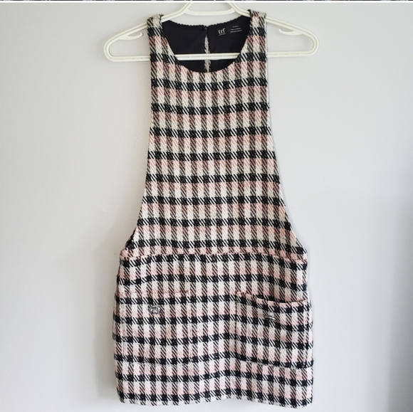Zara Tweed Plaid Pinafore Dress - Picture 5 of 12